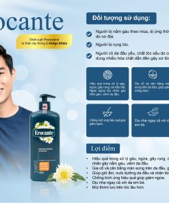 EROCANTE Shampoo gội hàng ngày làm sạch dịu nhẹ tóc và da đầu, ngăn ngừa các tác nhân gây gàu ngứa, kích ứng da. EROCANTE Shampoo chứa các chất dưỡng ẩm giúp tóc và da đầu mềm mại.